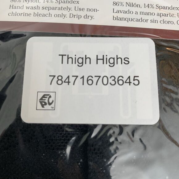 On The Go Black Lace Top Thigh High Silky Sheer Leg & Toe Queen Black Brand New - Picture 4 of 4